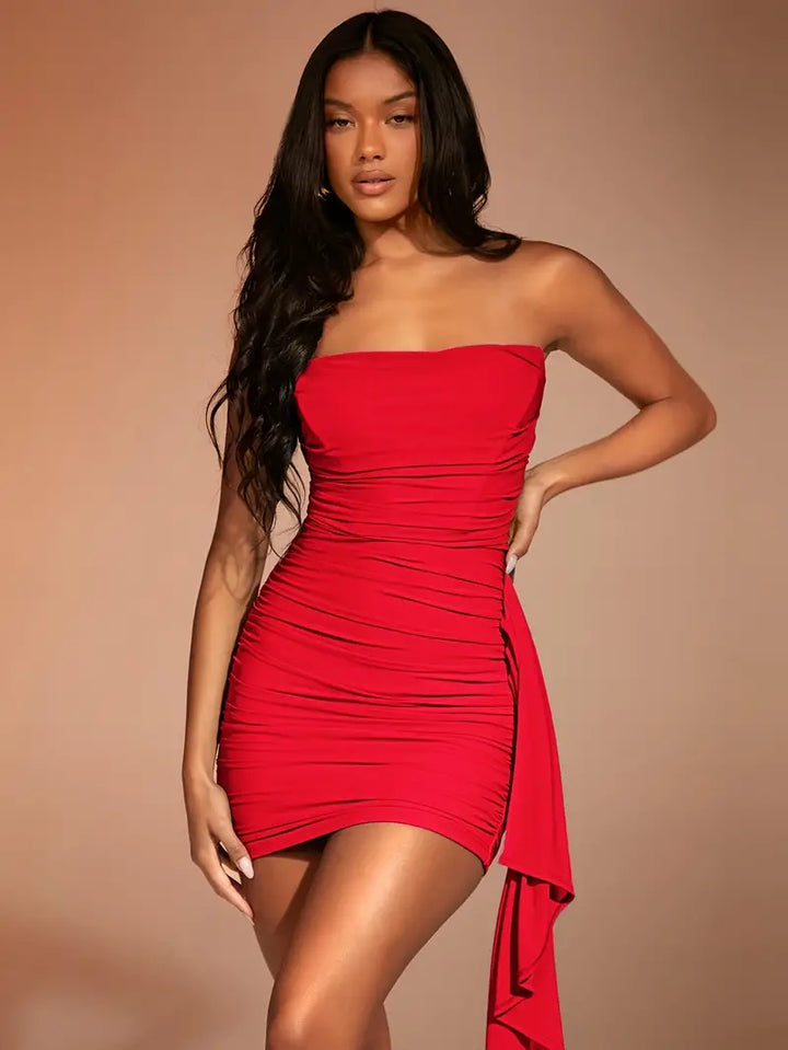 Red Drape Dress